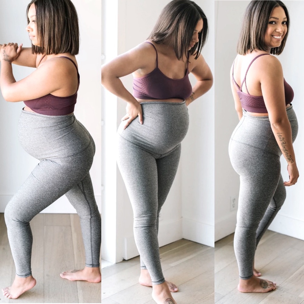 Baobei Sculpt & Support Maternity Belly Support Leggings - Salt & Pepper
